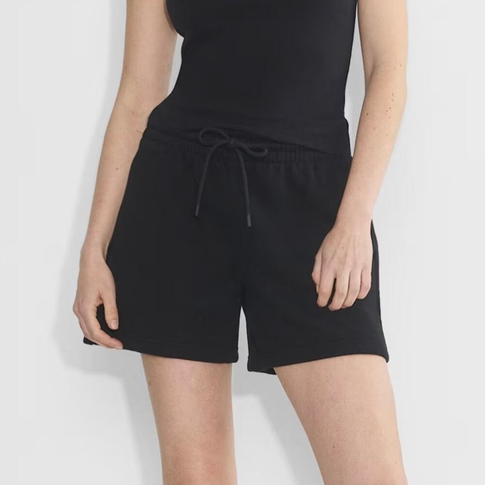 Aritzia TNA Cozy Sweatfleece Boyfriend Fit Shorts - Black - Size S